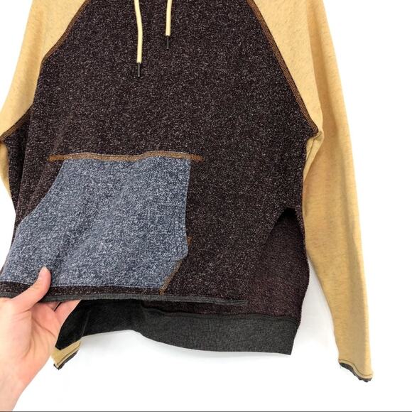 GILDED INTENT Color Blocked Hooded Sweatshirt XS - Picture 2 of 10